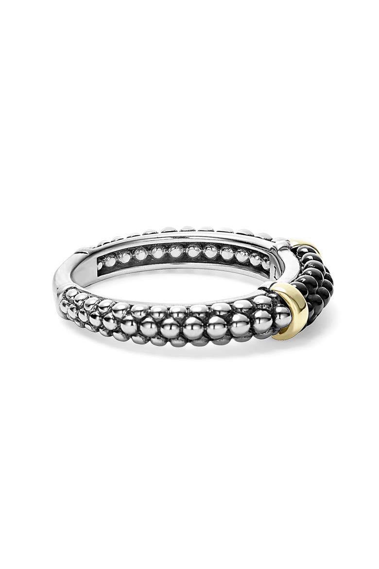 'Caviar' Stacking Ring, Alternate, color, BLACK/ GOLD