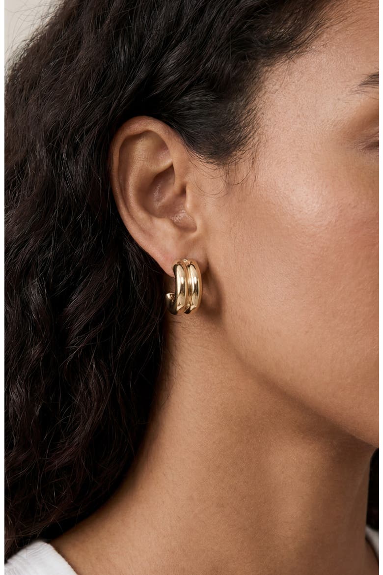 Everyday Chunky Mini Hoop Earrings, Alternate, color, GOLD