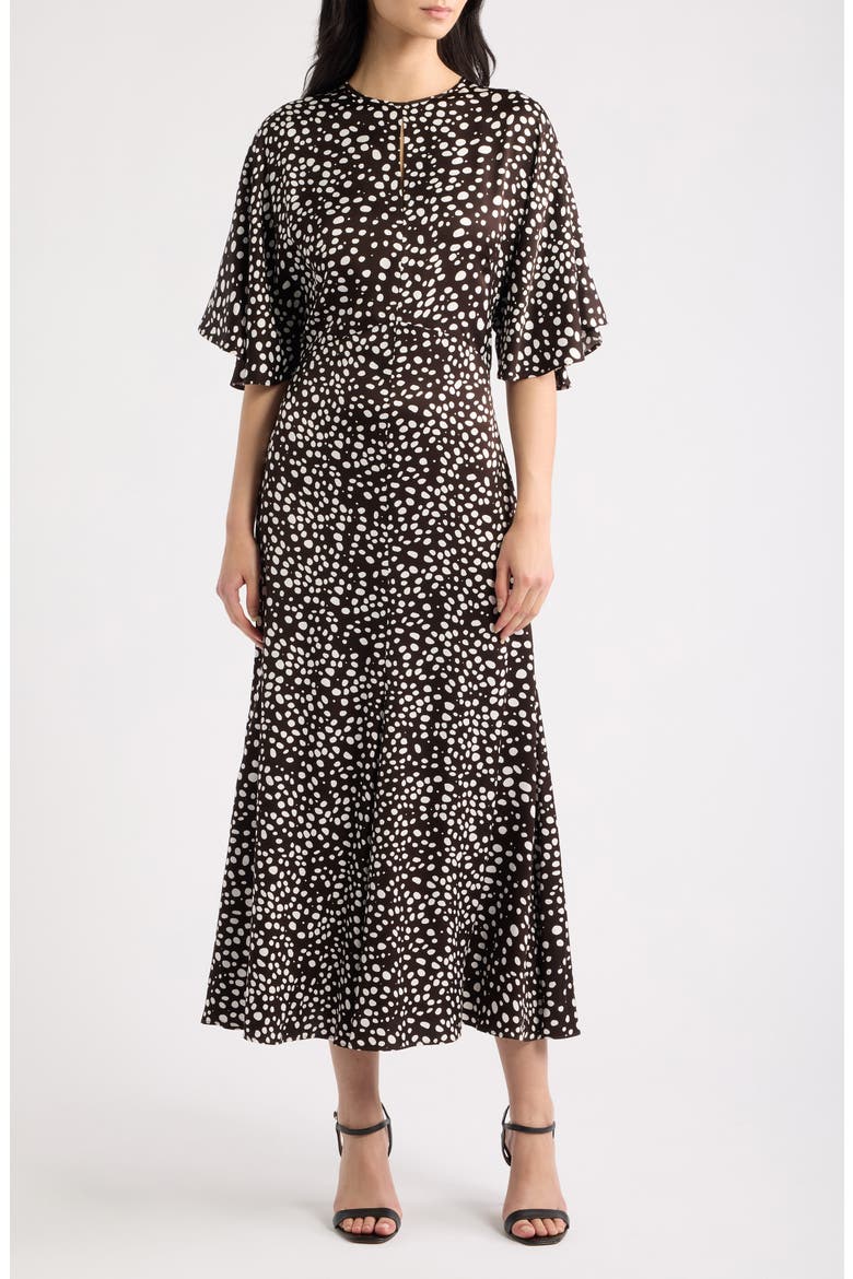 Donazati Dot Print Midi Dress, Main, color, MOLE DOT