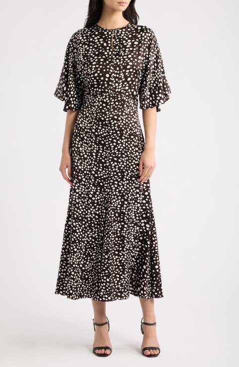 Donazati Dot Print Midi Dress