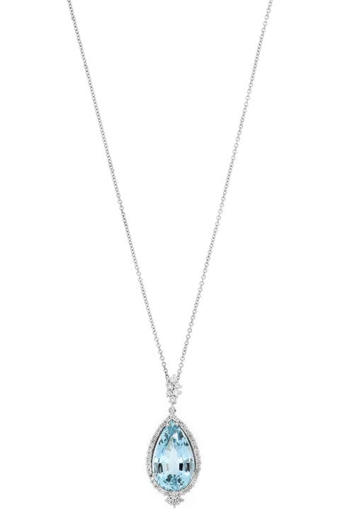 Aquamarine & Diamond Pendant Necklace (Nordstrom Exclusive)