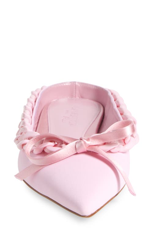 Giambattista Valli Ribbon & Chain Pointed Toe Mule In Quartz Rose
