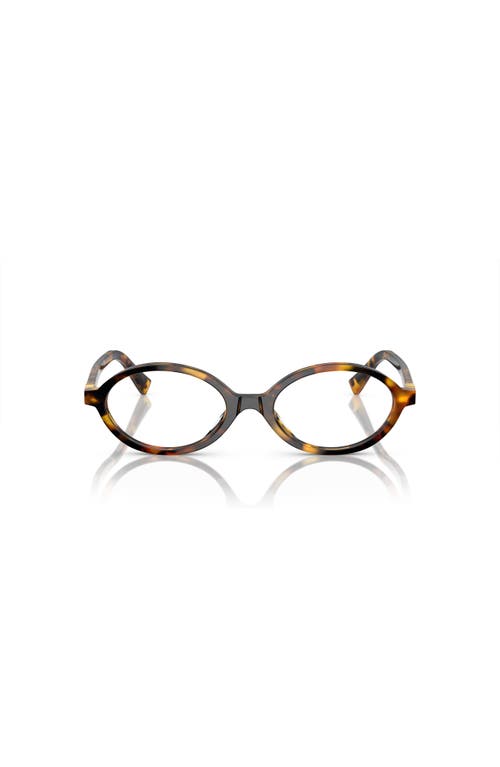 Miu Miu 50mm Oval Optical Glasses In Brown
