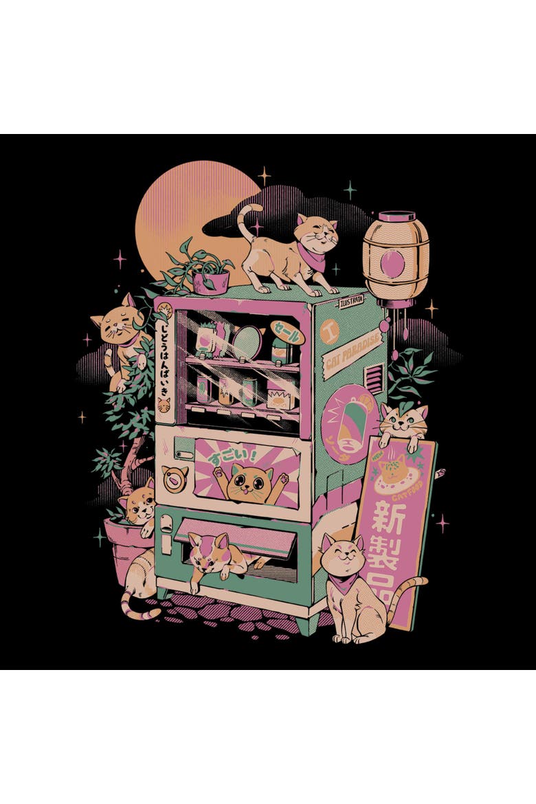 Men's Lost Gods Retro Cat Machine  Graphic T-Shirt, Alternate, color, Black