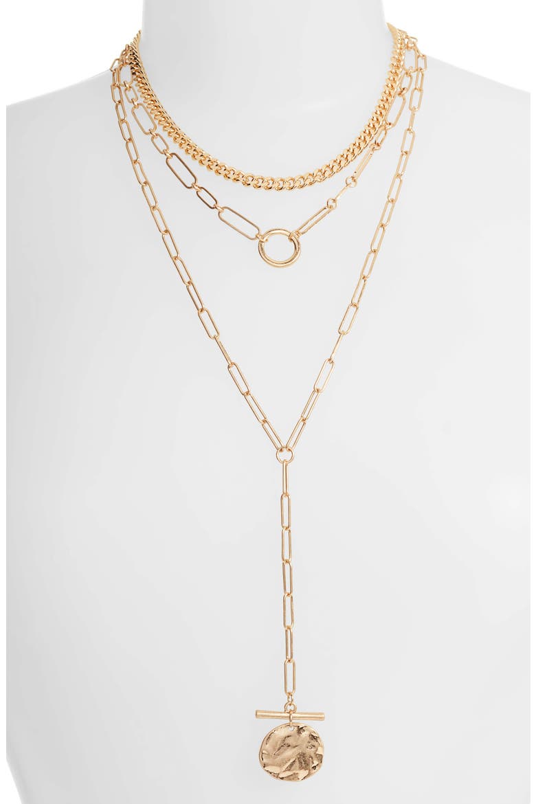 Layered Pendant Necklace, Alternate, color, GOLD