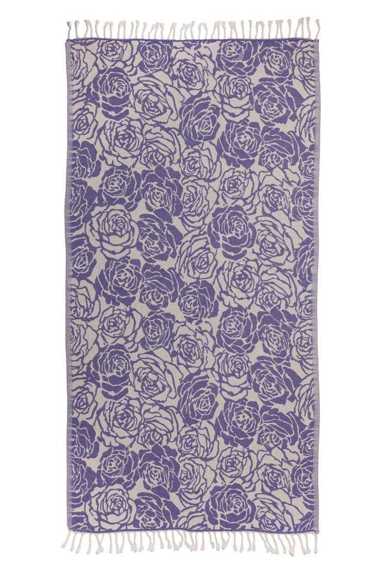 Rose Sand Resistant Organic Turkish Towel, Alternate, color, Purple