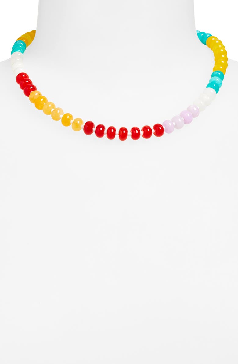EYE CANDY LOS ANGELES Oihana Multicolor Beaded Necklace, Alternate, color, Gold