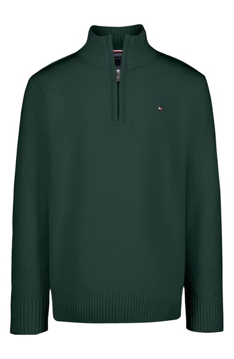 Kids' Cotton Quarter Zip Sweater