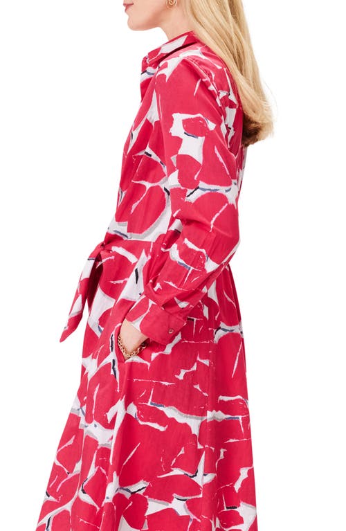 NIC + ZOE NIC+ZOE BOLD PETALS JESSIE STRETCH COTTON SHIRTDRESS