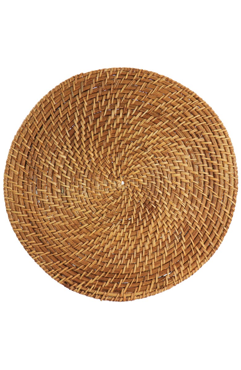 MARTHA STEWART 14 Inch Rattan Woven Circular Placemat, Main, color, Brown