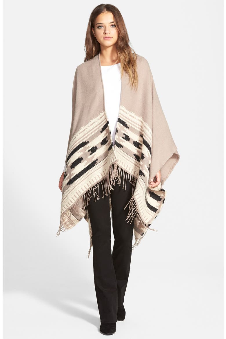 Geometric Weave Cape, Main, color, TAUPE