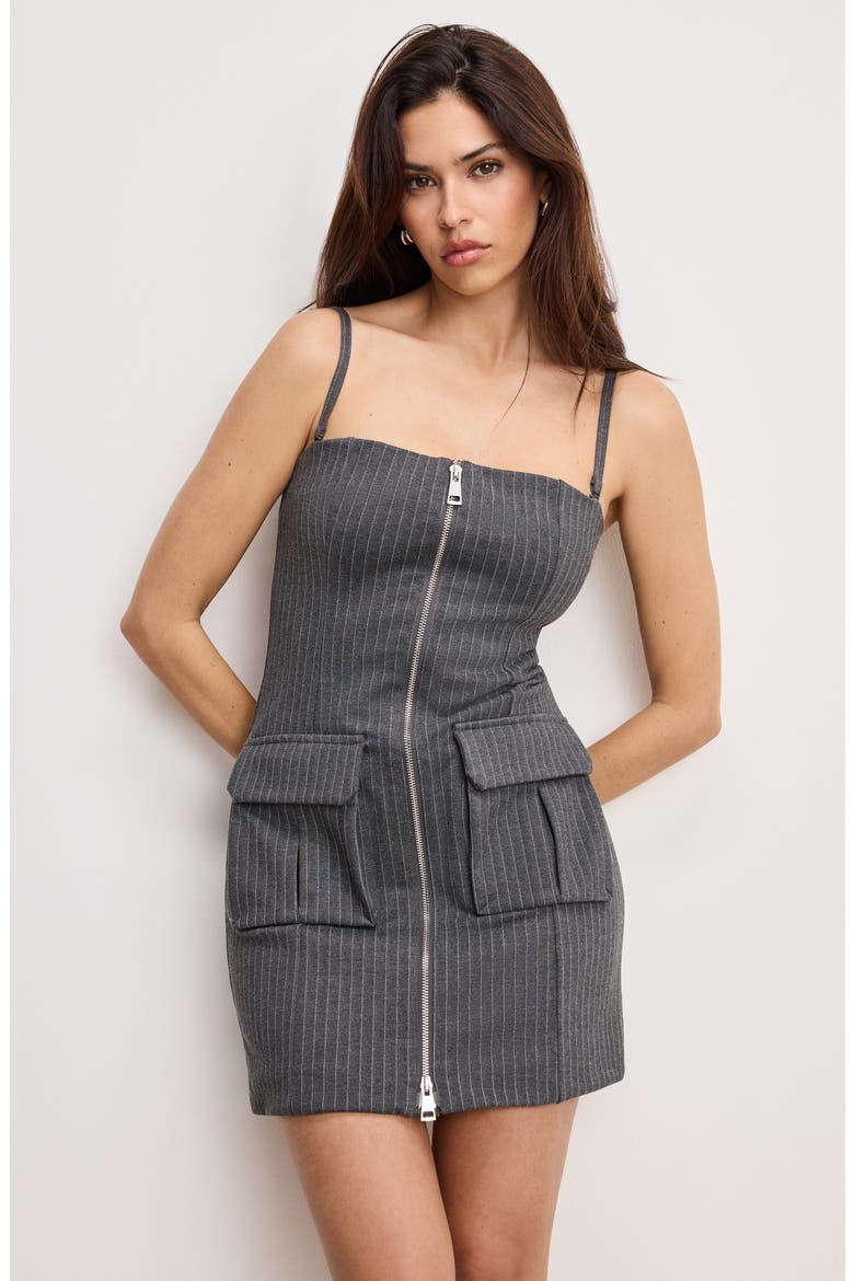 Soft Stretch Ponte Minidress, Alternate, color, SUITING PINSTRIPE001
