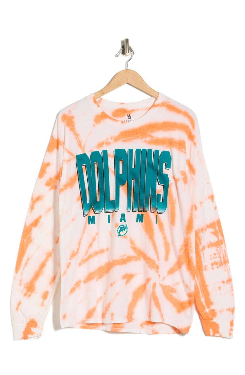 Junk Food NFL Dolphins Game Time Cotton Graphic T-Shirt, Alternate, color, Orange Tie-Dye
