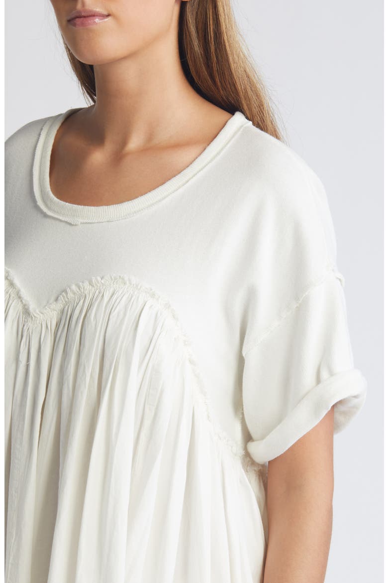 Catalina Mixed Media Minidress, Alternate, color, IVORY
