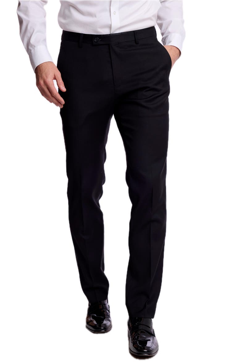 Sloane Mid Rise Slim Leg Tuxedo Pants, Alternate, color, NEW BLACK