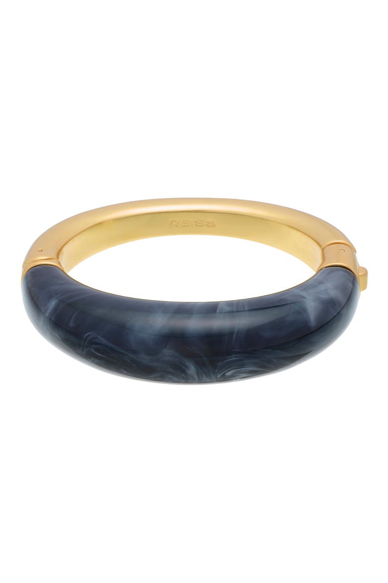 Salma Scoop Bangle Bracelet, Main, color, GOLD TONE / BLACK MARBLE