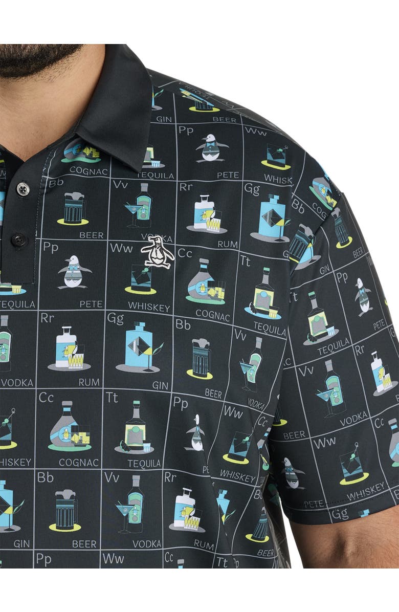 Original Penguin Drink Flashcards Polo Shirt, Alternate, color, Caviar