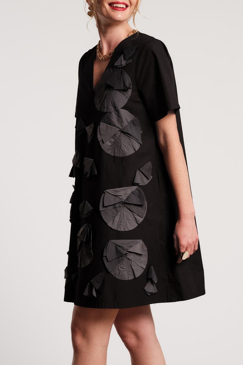 Schooner Dress Flowers, Alternate, color, Black