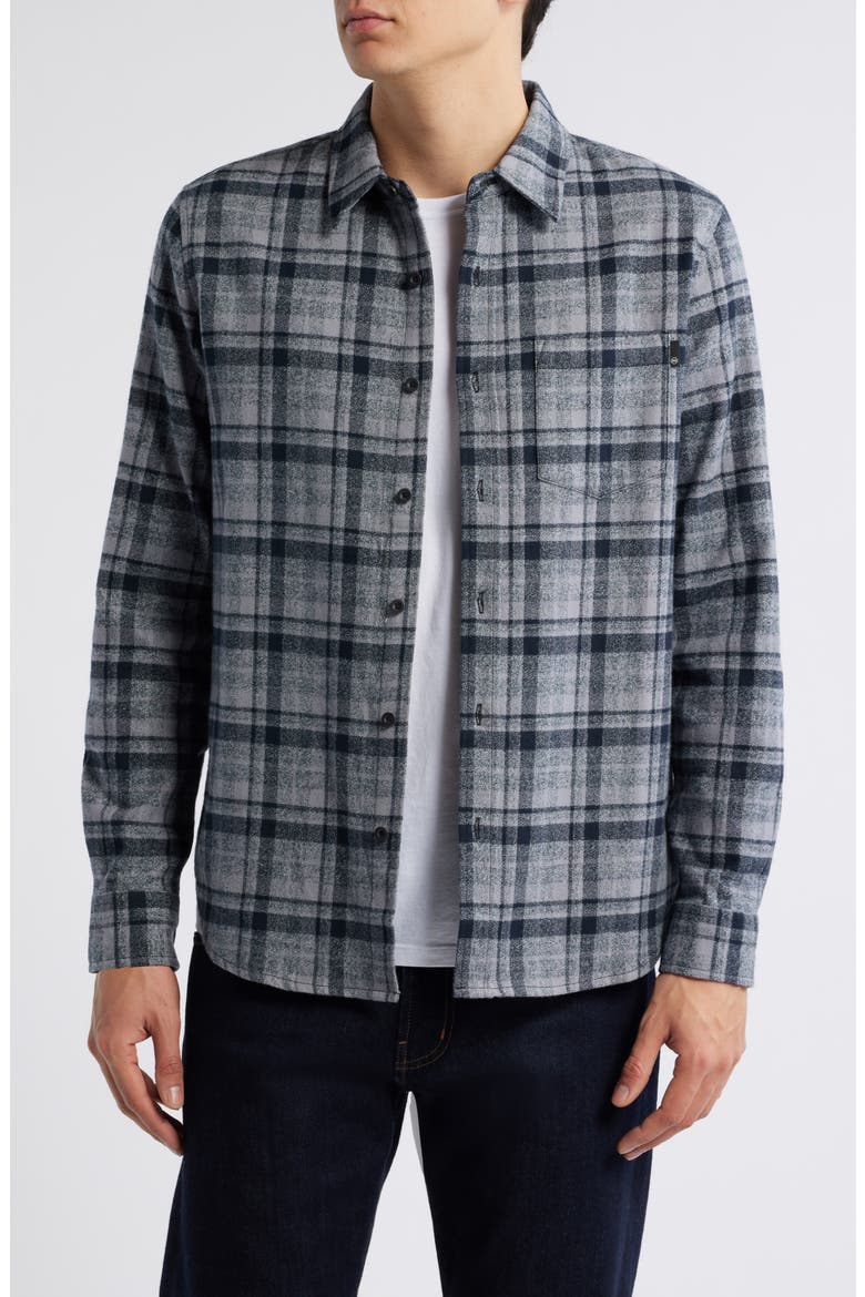 Aiden Plaid Cotton Button-Up Shirt, Main, color, TARTAN PLAID DARK GREY MULTI