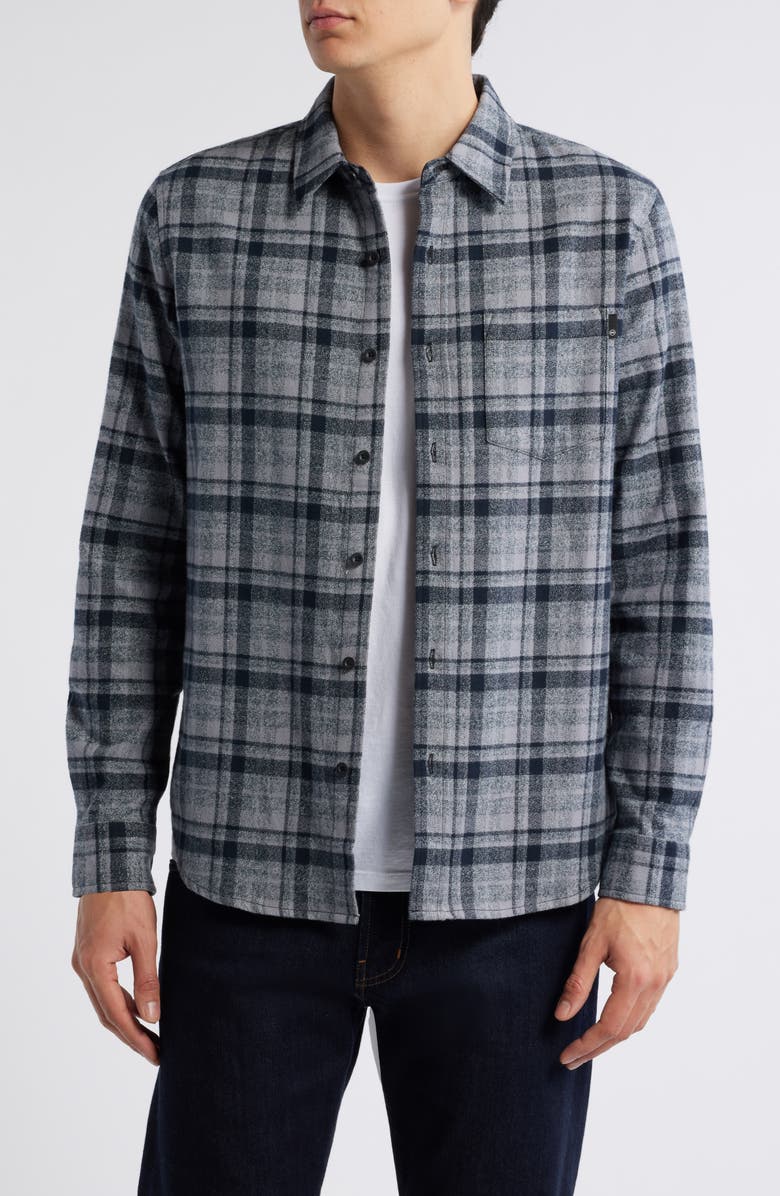 AG Aiden Plaid Cotton Button-Up Shirt, Main, color, Tartan Plaid Dark Grey Multi