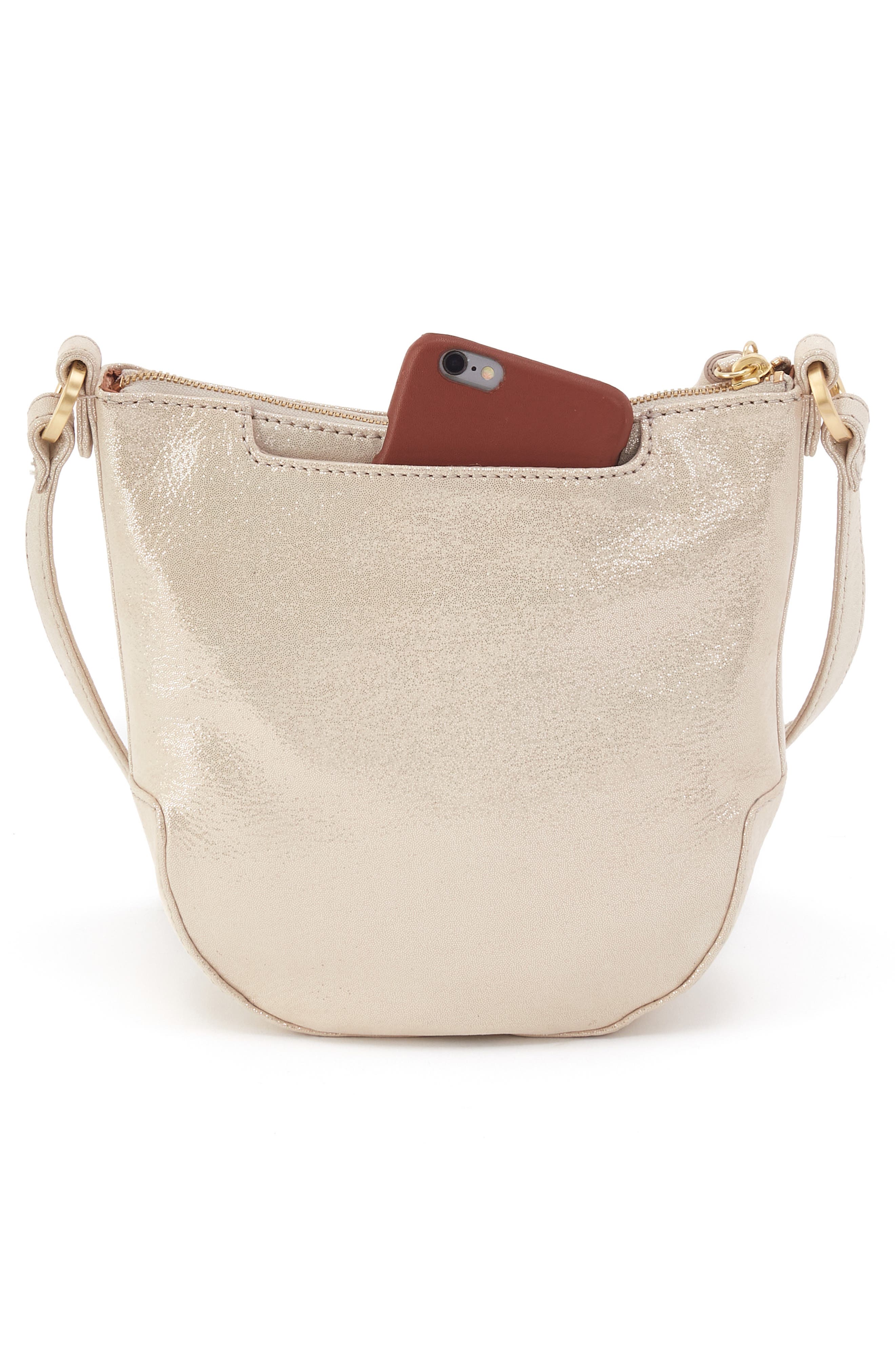 Lexi Leather Crossbody Bag, Alternate, color, SAND SHIMMER