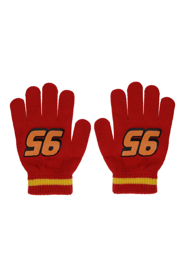 Kids' Cars Lightning McQueen Beanie & Gloves Set, Alternate, color, RED