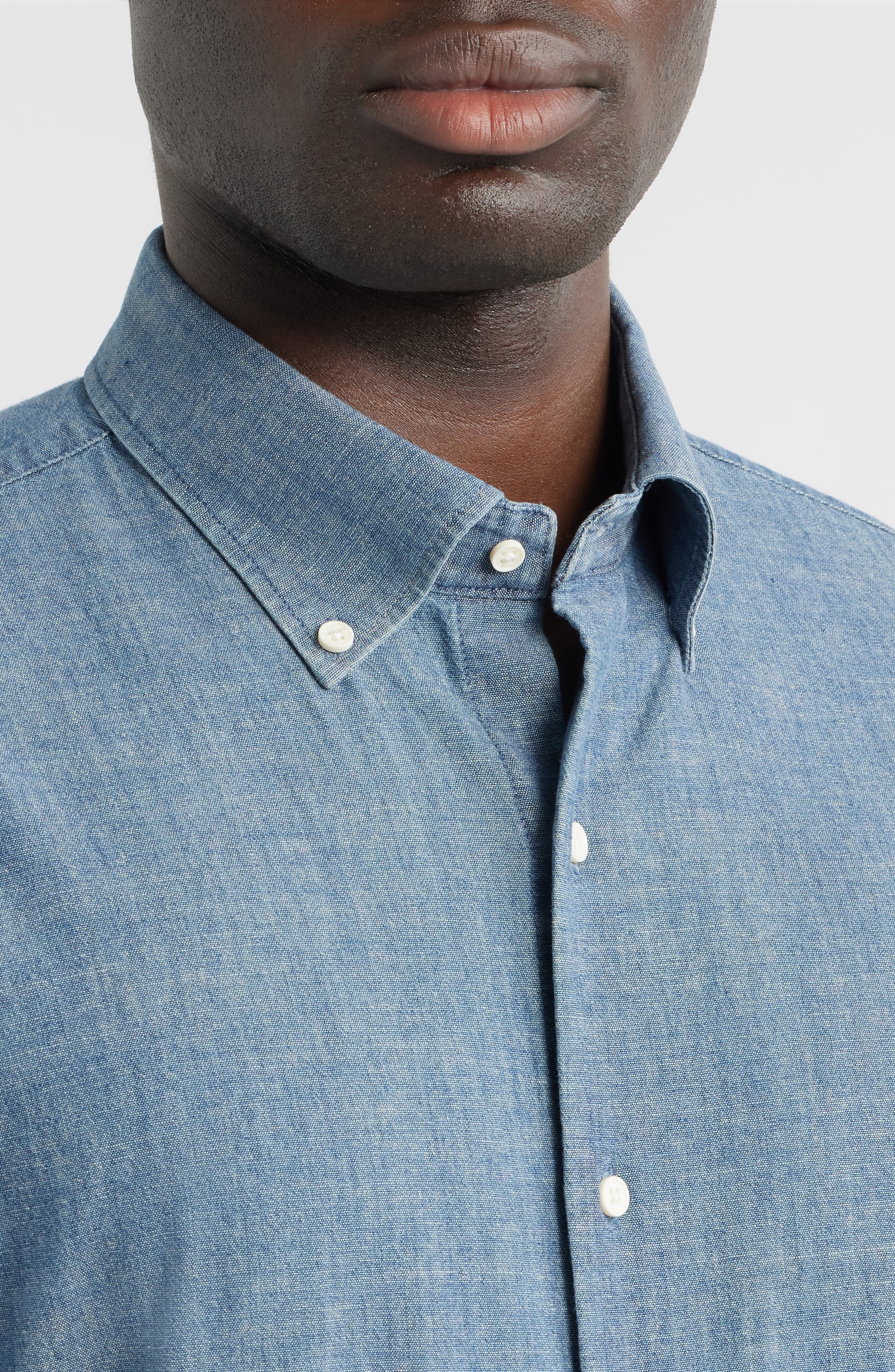 Davenport Stretch Chambray Button-Down Shirt - image 2