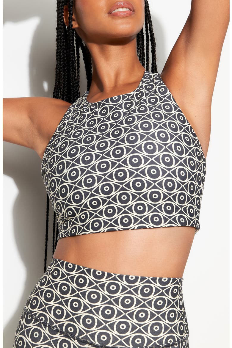 Mystic Eye Laurel Longline Racerback Sports Bra, Alternate, color, ASH