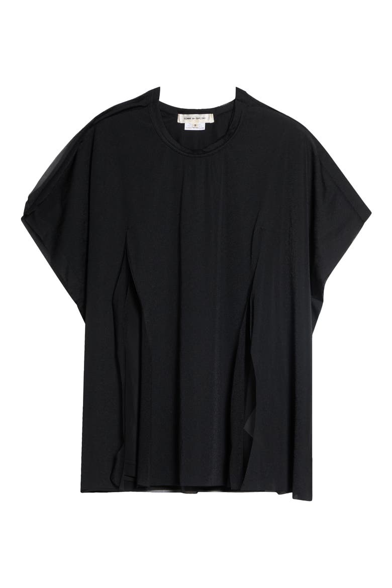 Pleated Tricot T-Shirt, Main, color, BLACK