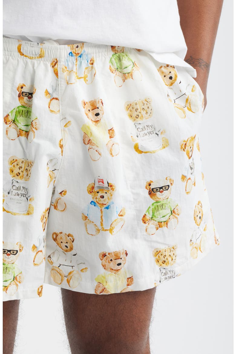 Teddy Print Tech Shorts, Alternate, color, WHITE MULTI
