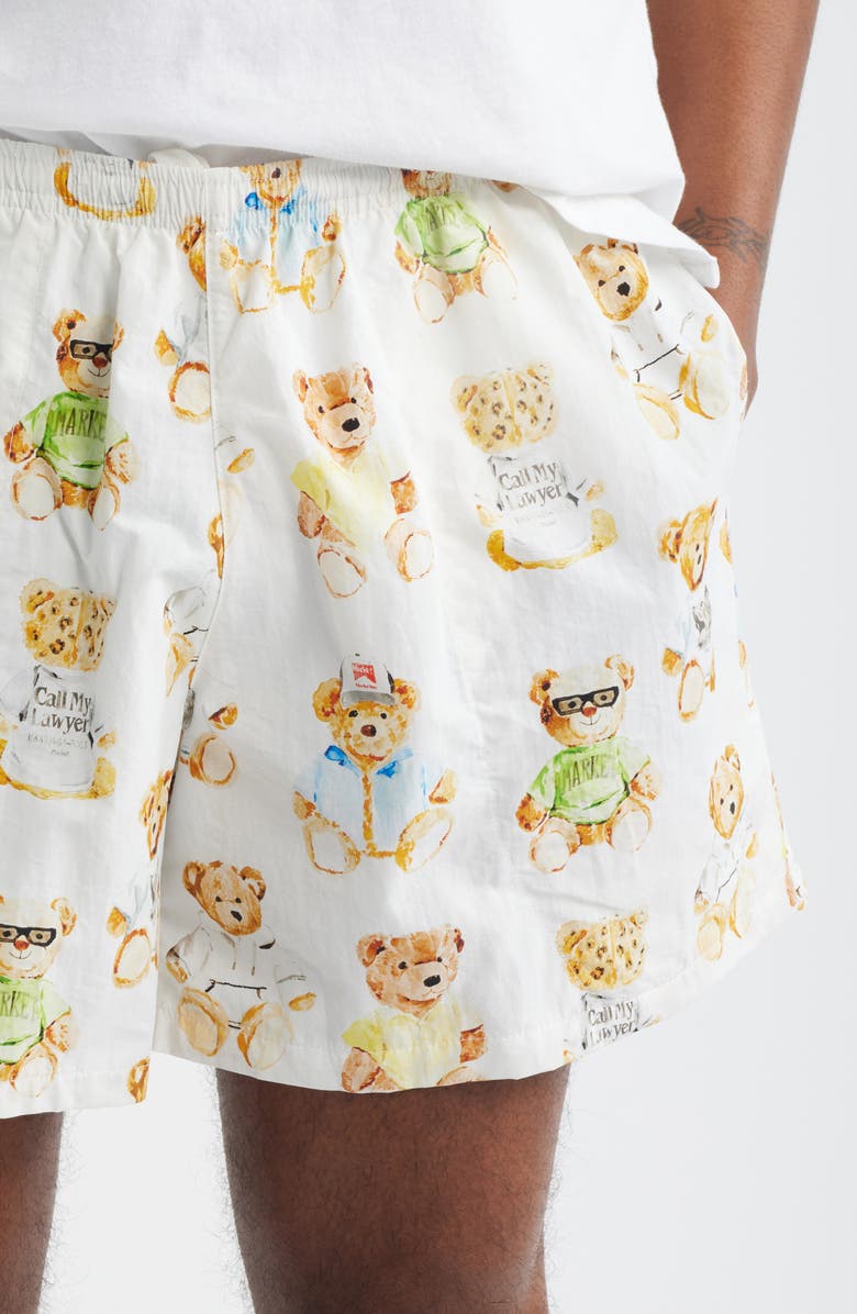 MARKET Teddy Print Tech Shorts, Alternate, color, White Multi