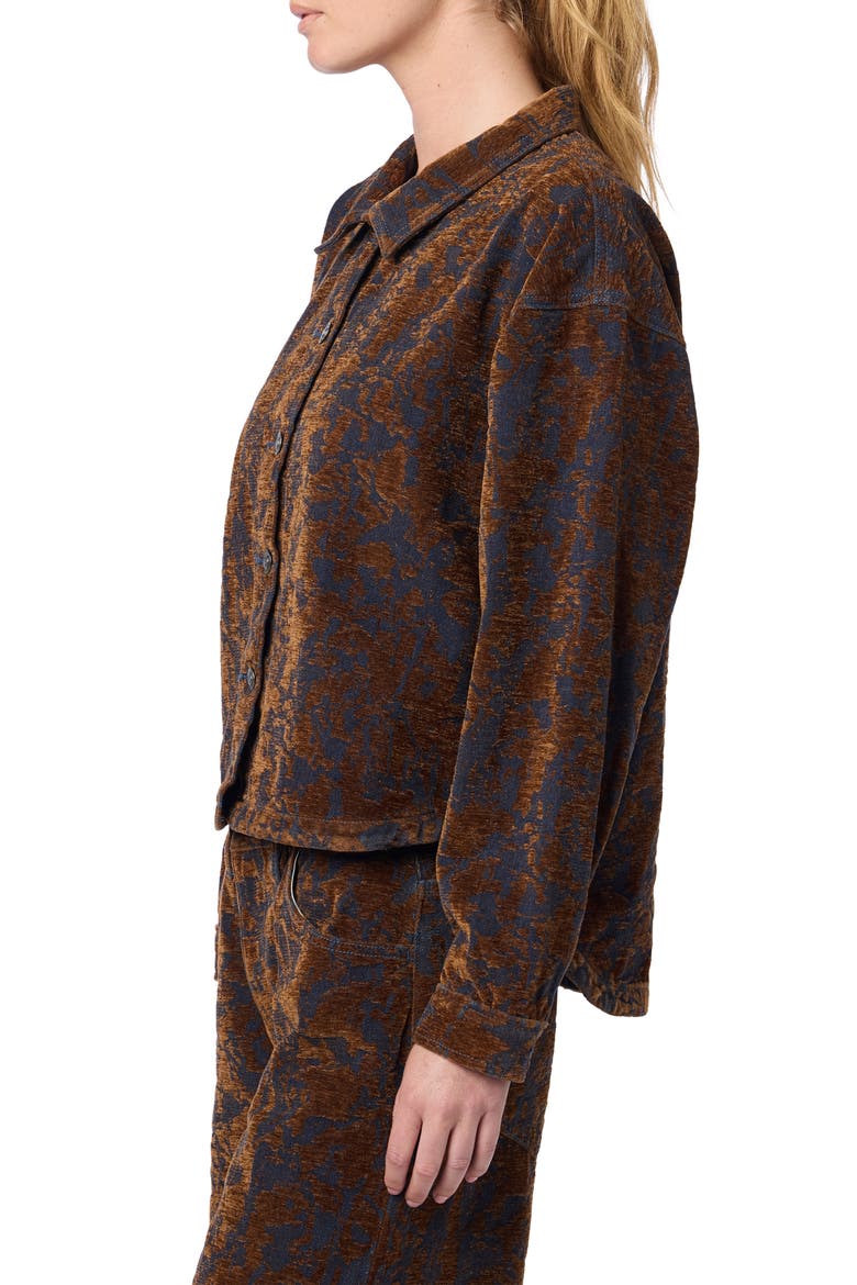 Cropped Jacquard Shirt Jacket, Alternate, color, CHALET