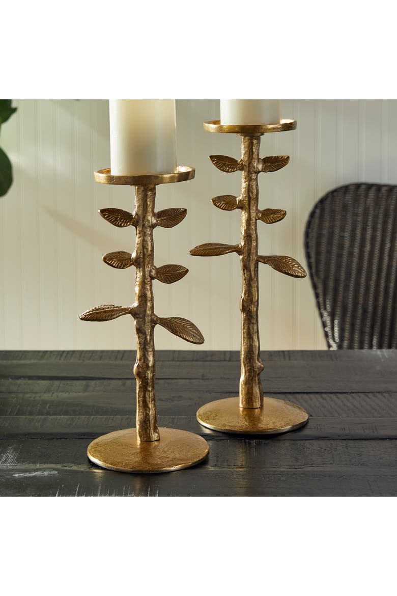 Brier Candle Stands Set of 2, Alternate, color, Gold