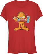 Garfield Juniors Garfield American Hot Dog Love Cat T Shirt
