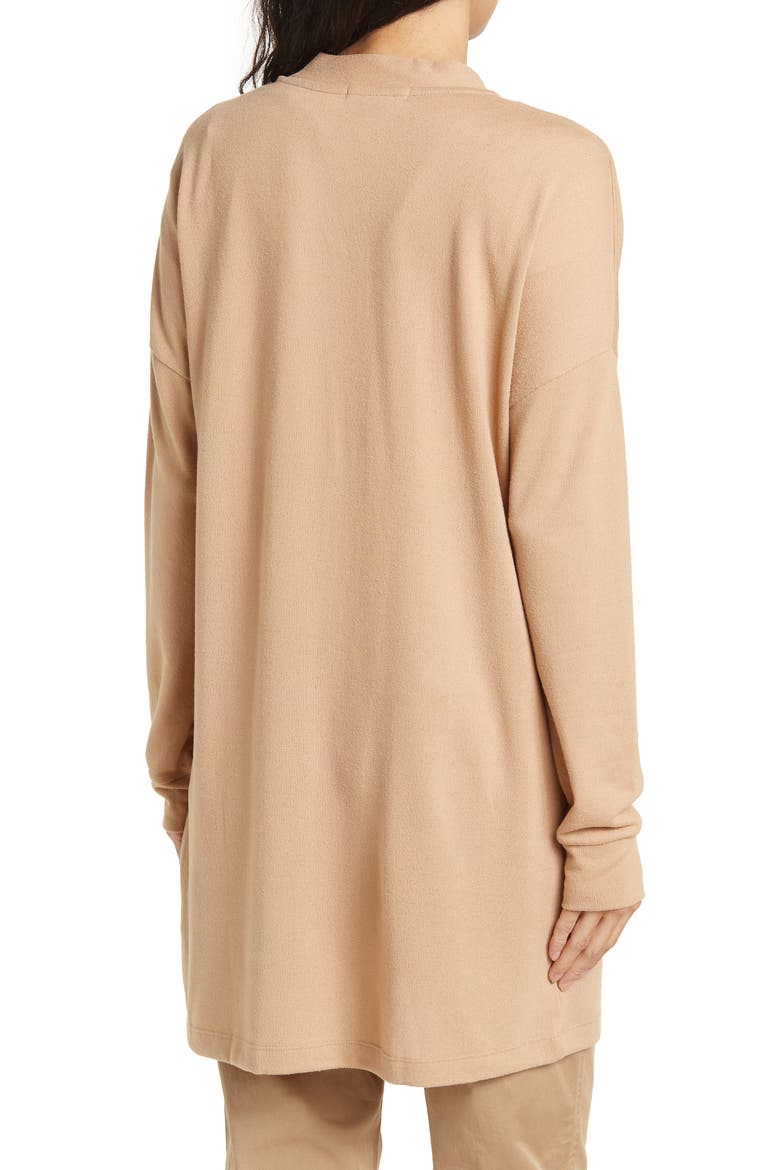 Open Front Jersey Cardigan, Alternate, color, CASHEW