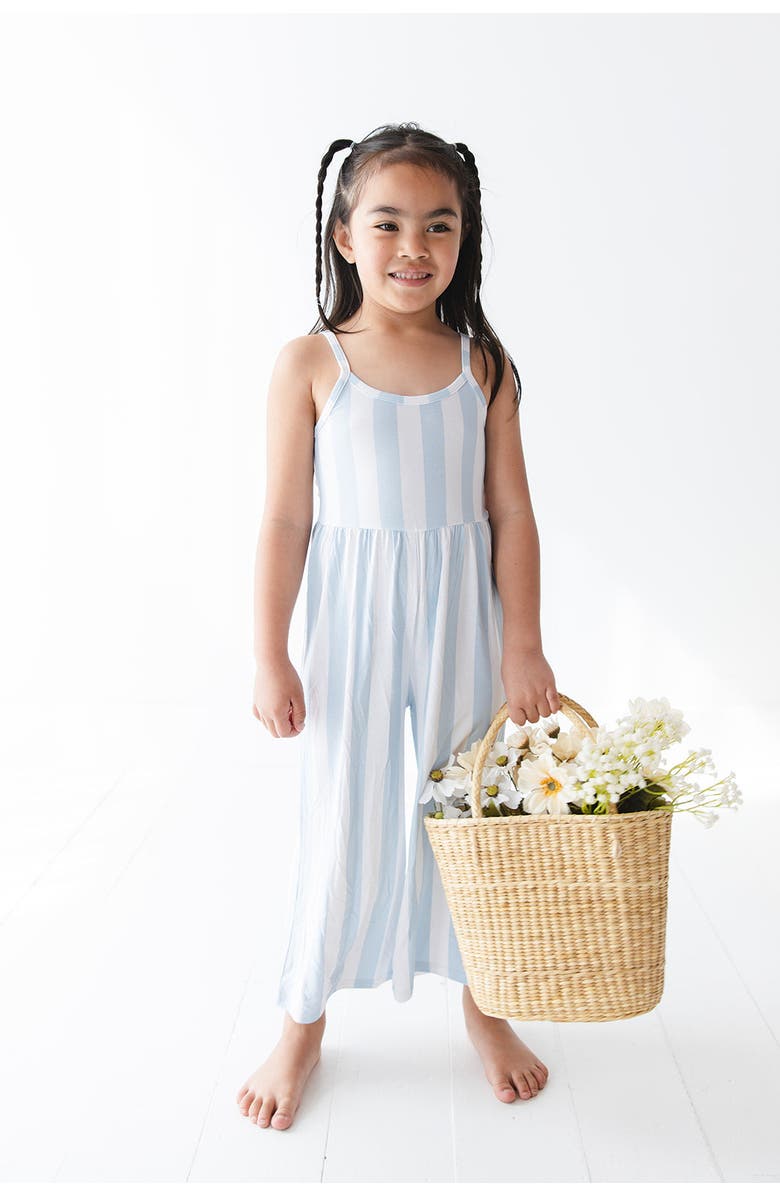 Charlie Lou Baby<sup>®</sup> Little Girl's Cotton Candy Stripes Wide Leg Jumpsuit, Alternate, color, Blue