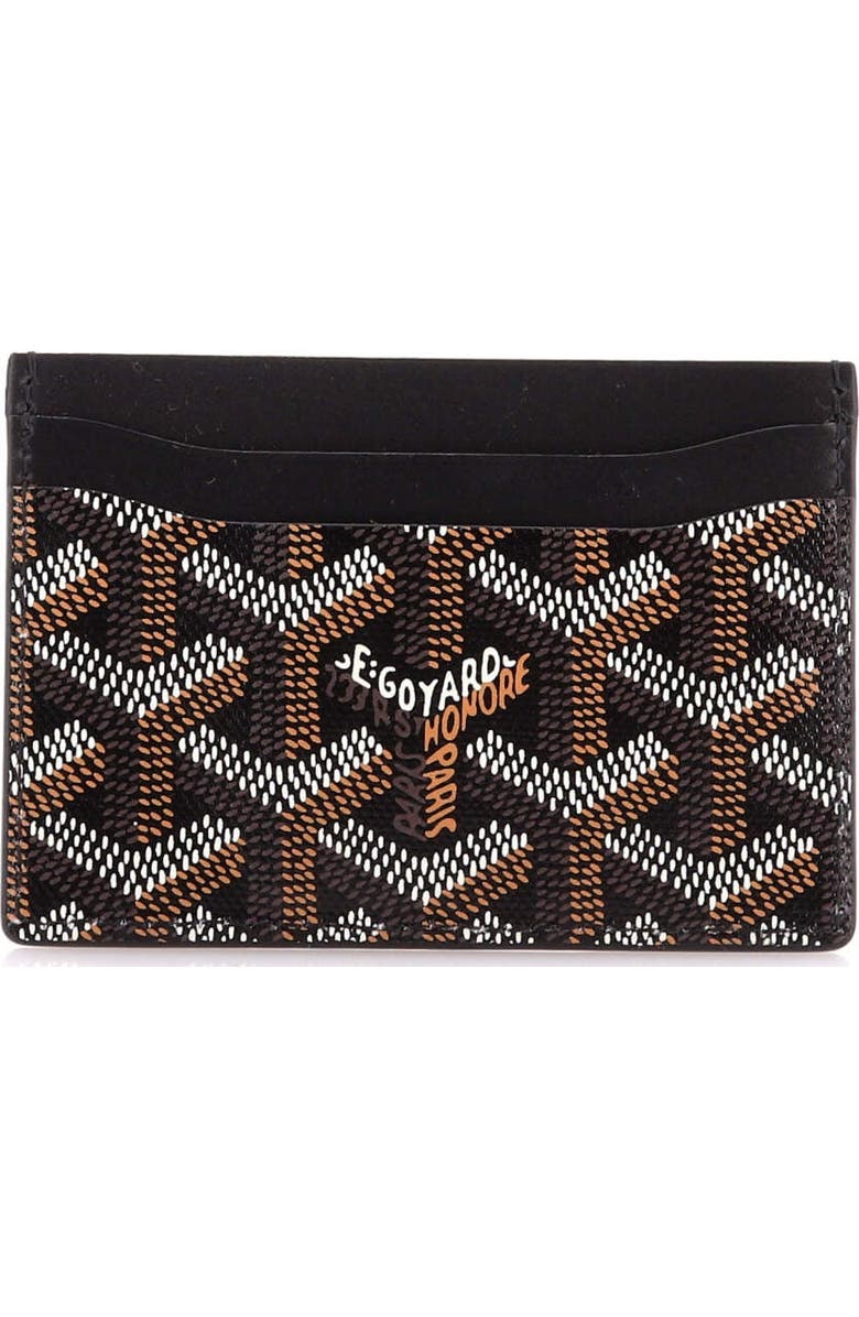 Pre-Owned Goyard Saint Sulpice Card Holder Coated Canvas, Alternate, color, Black