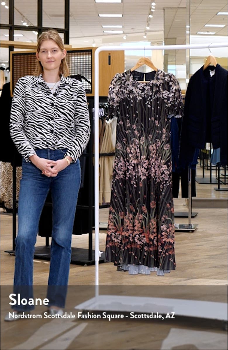 Zahrria Floral Short Sleeve Midi Dress, sales video thumbnail