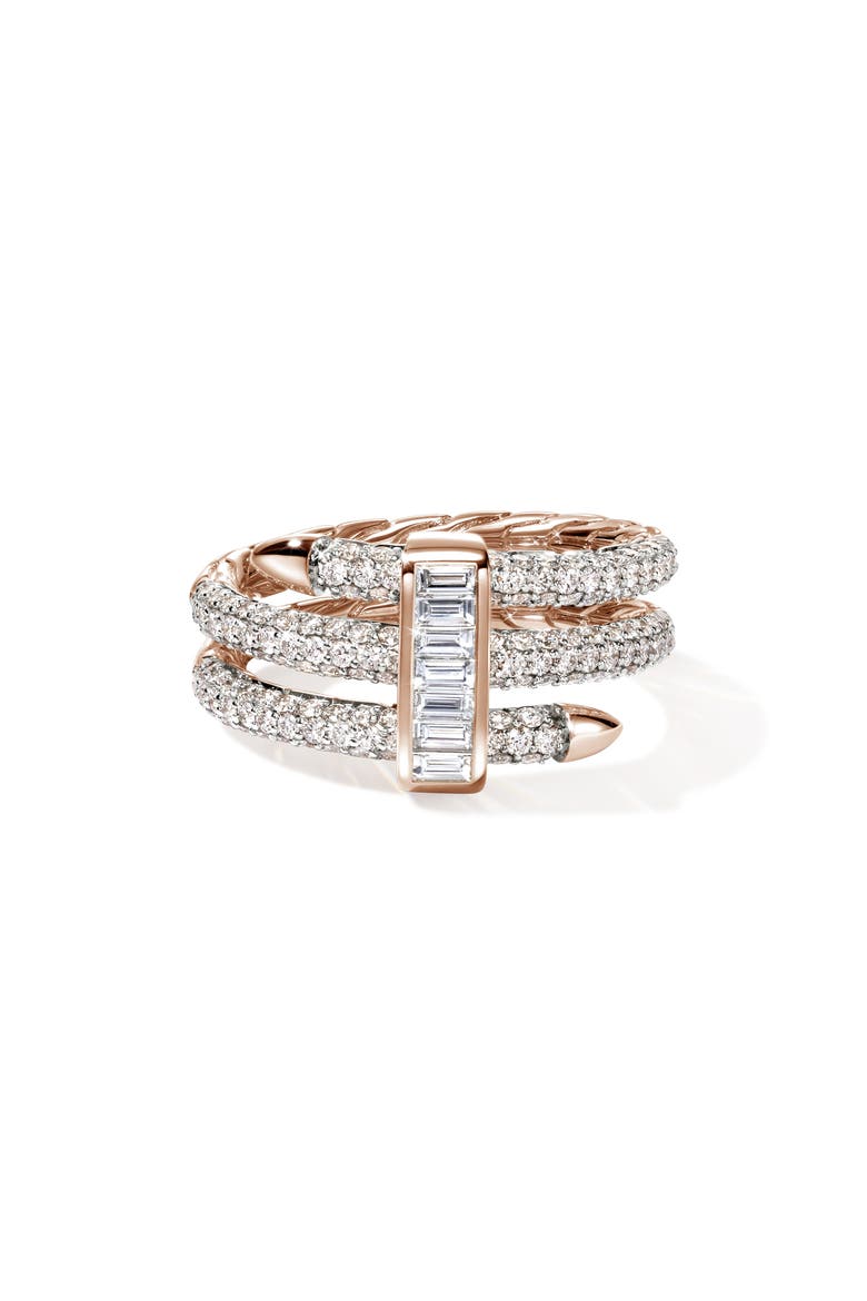 Artisan Series 18k Gold Diamond Spear Coil Ring, Main, color, GOLD
