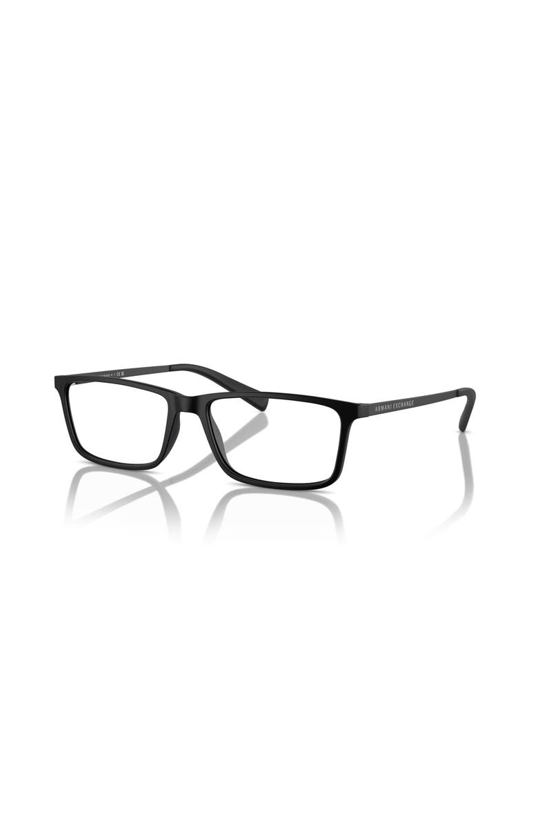 Armani Exchange 55mm Rectangle optical glasses, Main, color, Black