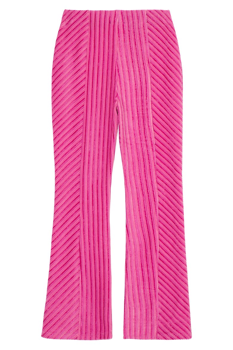Kids' Rib Velour Flare Pants, Main, color, DARK PINK
