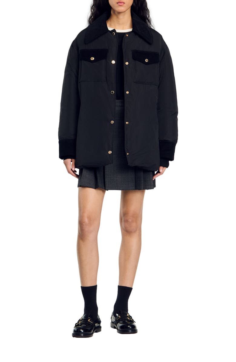 SANDRO Short puffer jacket, Main, color, 