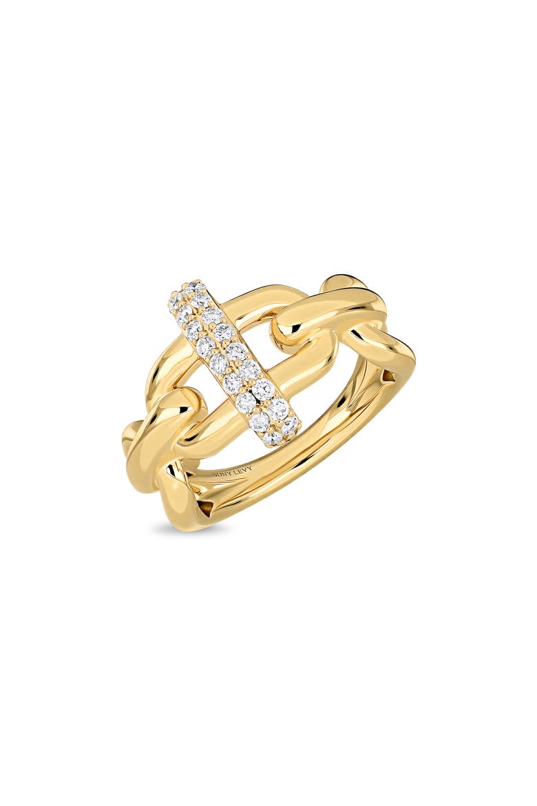 Varda 18k Gold Diamond Link Statement Ring, Main, color, 18K YELLOW GOLD