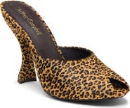 Jeffrey Campbell Fresa Leopard Calf Hair Peep Toe Pump