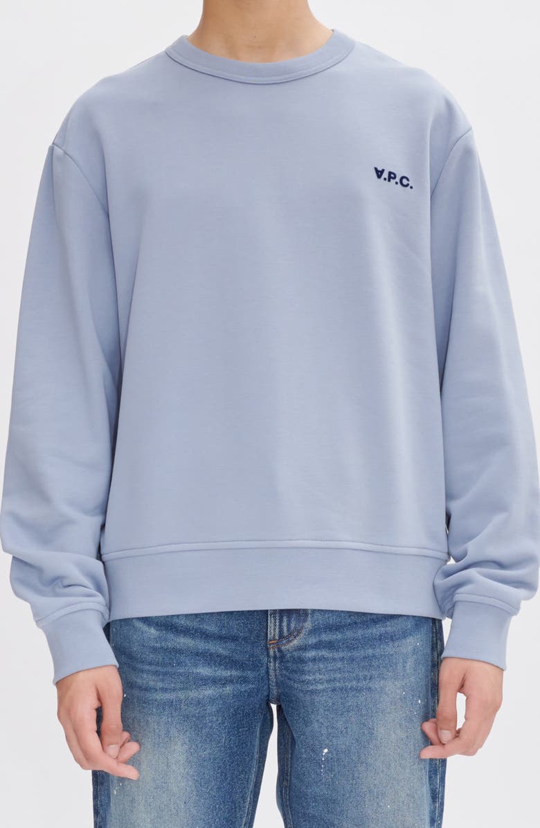 A.P.C. Boxy Organic Cotton Sweatshirt, Main, color, 
