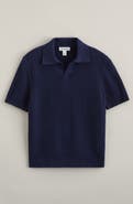 Nordstrom Kids' Waffle Stitch Johnny Collar Polo Sweater