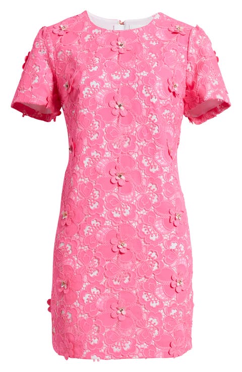 Malena Embellished Lace Shift Dress