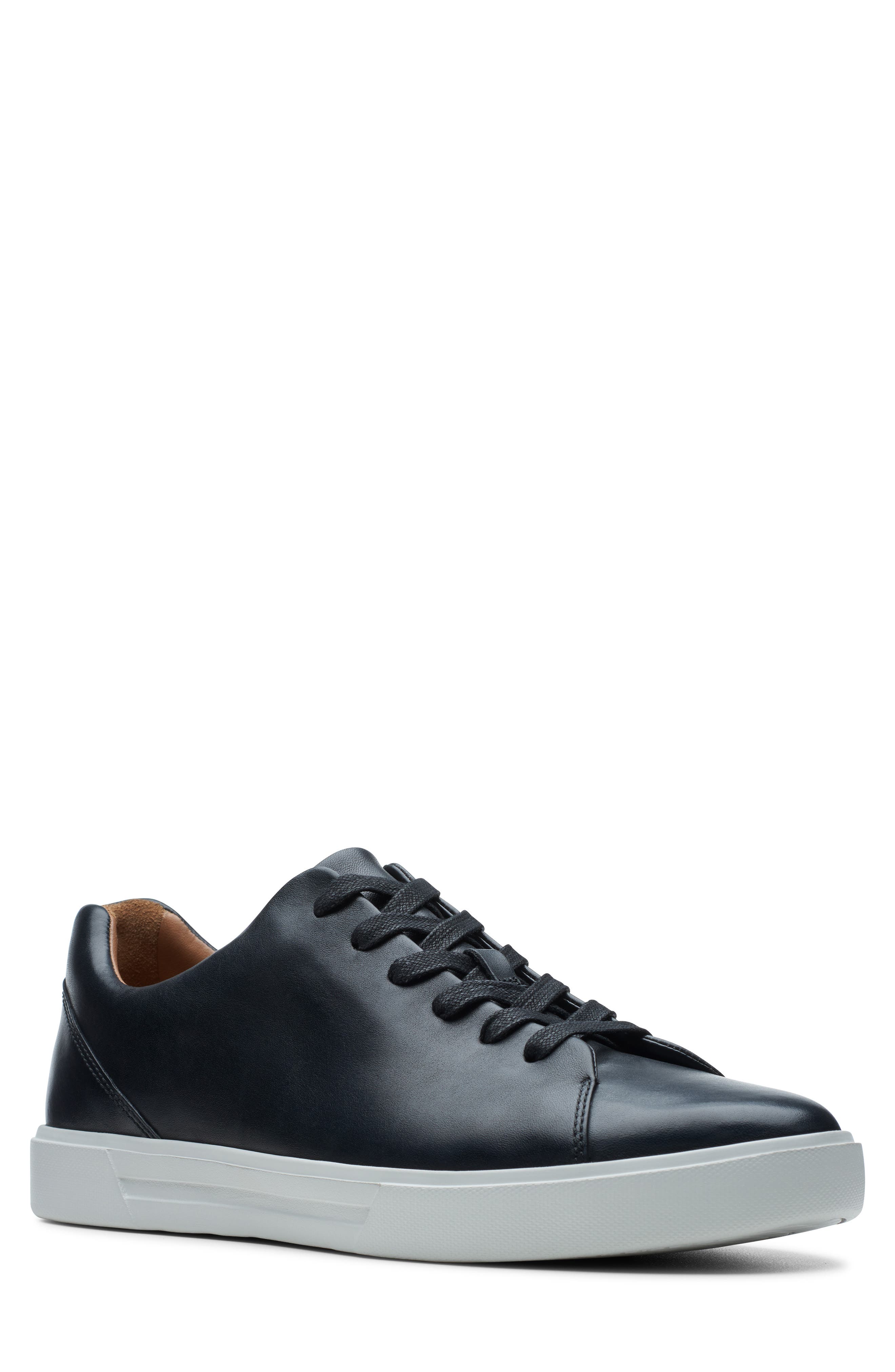 Un Costa Lace Up Sneaker, Main, color, BLACK LEATHER