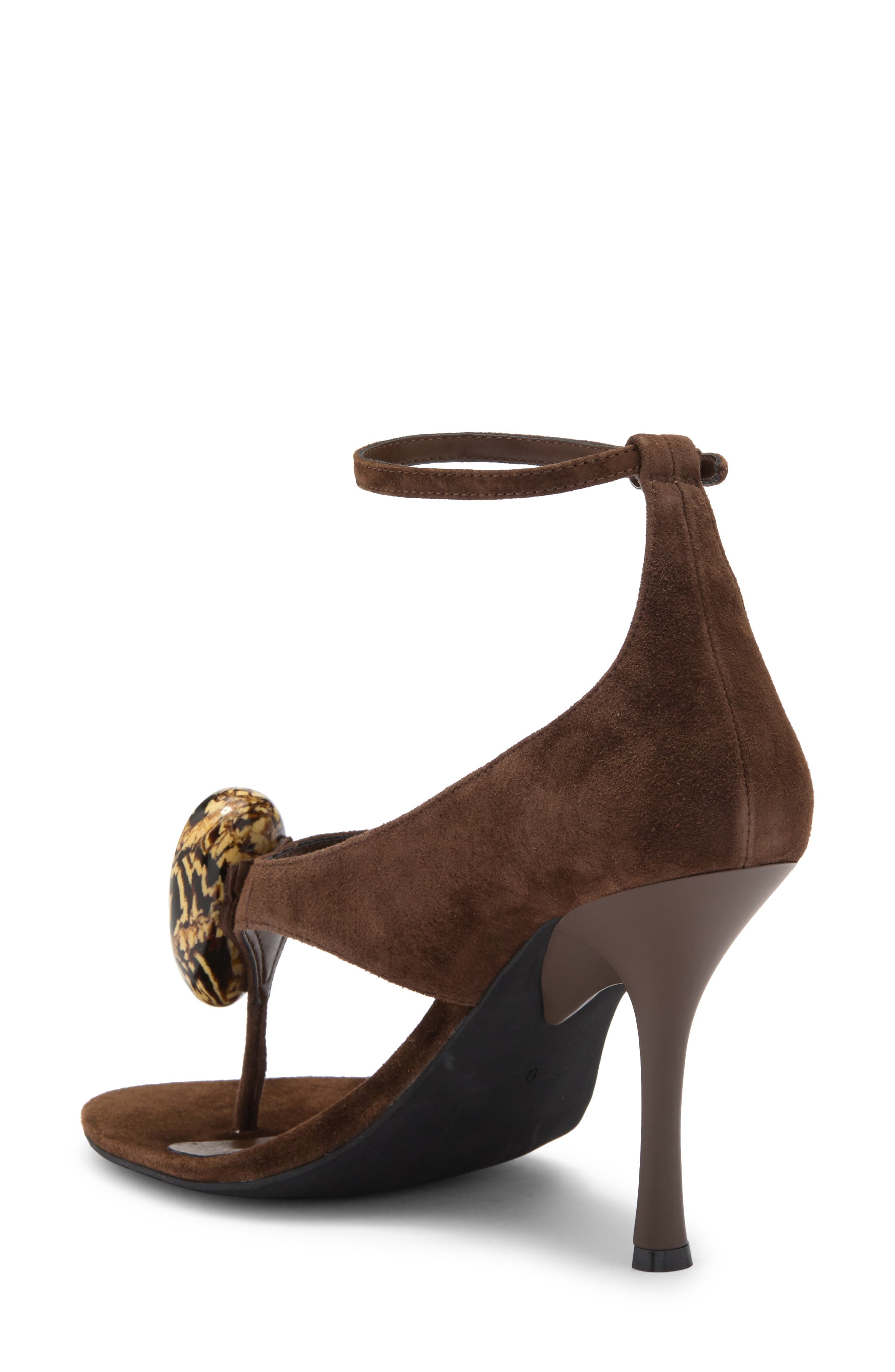 Jeffrey Campbell Bronzite Ankle Strap Sandal, Alternate, color, Brown Suede