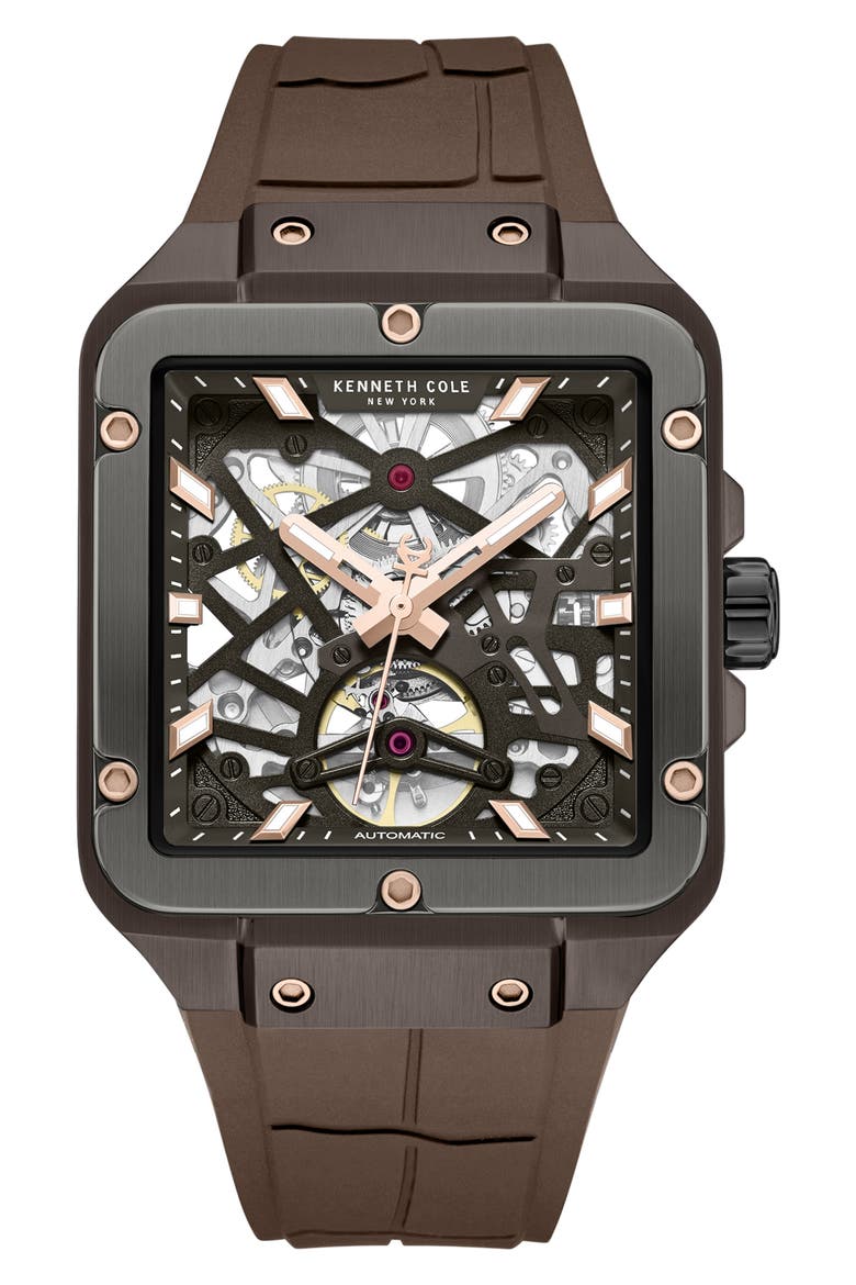 Automatic Silicone Strap Watch, 41.5mm video